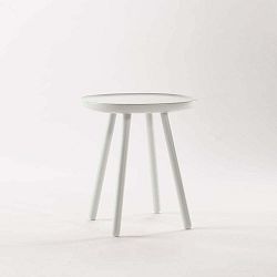 Biely odkladací stolík z masívu EMKO Naïve Small, ø 45 cm