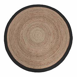 Jutový koberec s čiernym okrajom LABEL51 Rug, ⌀ 150 cm