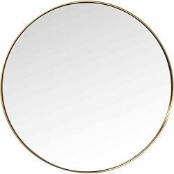 Okrúhle zrkadlo s rámom v mosadznej farbe Kare Design Round Curve, ⌀ 100 cm