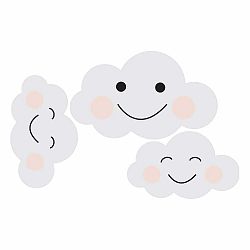 Sada 8 nástenných samolepiek Dekornik Clouds Smile