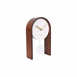 Stolové hodiny s brezovým drevom Karlsson Smart Pendulum Dark