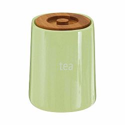 Zelená dóza na čaj s bambusovým vrchnákom Premier Housewares Fletcher, 800 ml