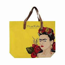 Žltá plátená taška Madre Selva Frida Roses, 55 × 40 cm